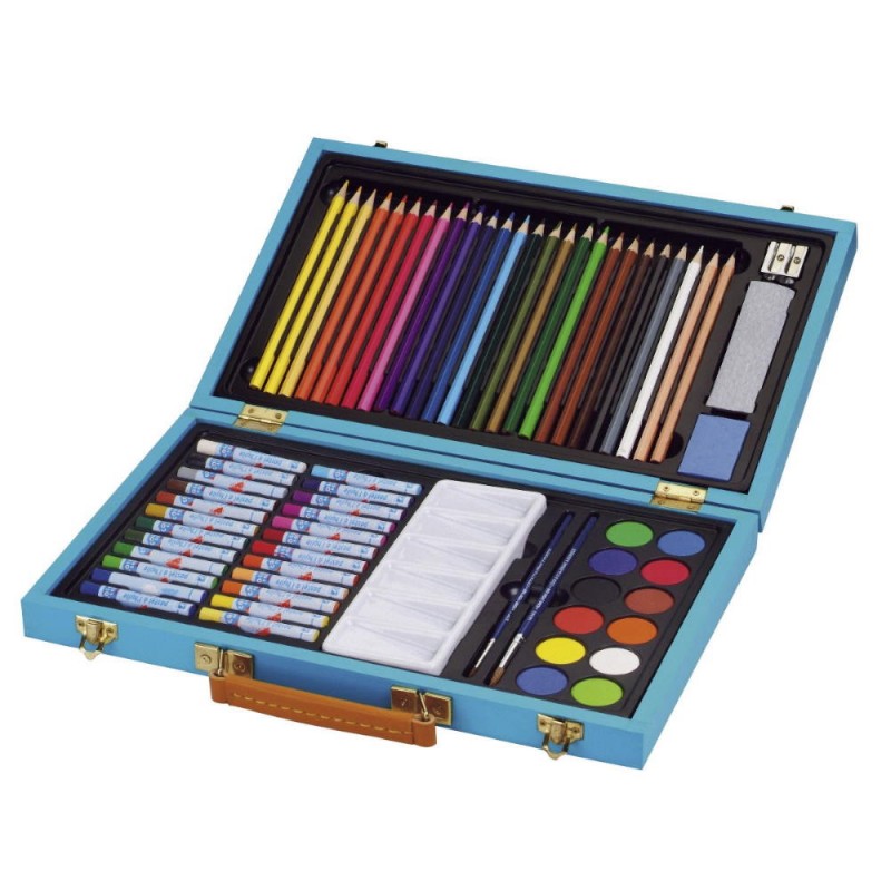 Set de pintura acrilica con caballete de madera 24 colores kit de arte 34  piezas
