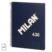 Cuaderno azul A4 con espiral y tapa dura MILAN